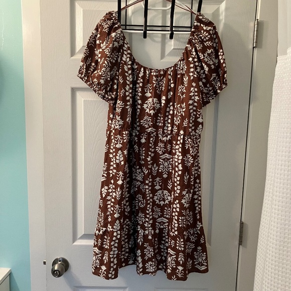 Boho Brown and White Dress - Picture 1 of 5